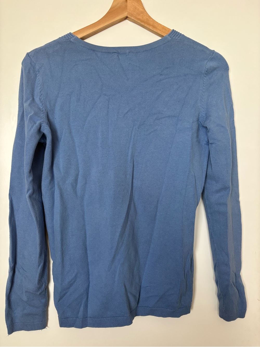 Talbots Light Blue Ribbed V-Neck Sweater - Picture 2 of 4